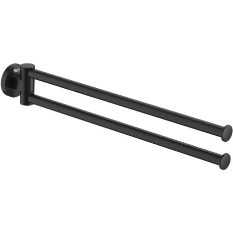 ROUND HOTELS - ROCA Porte-serviettes double pivotant 432 mm Couleur : Noir mat