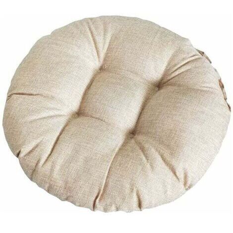 Round Linen Cushion, Cotton Linen Tatami Floor Cushion, Thick Soft Office Chair Cushion, Comfortable Thick Seat Cushion for Kitchen Chairs, Bedroom, Sofa, Car (4040cm)