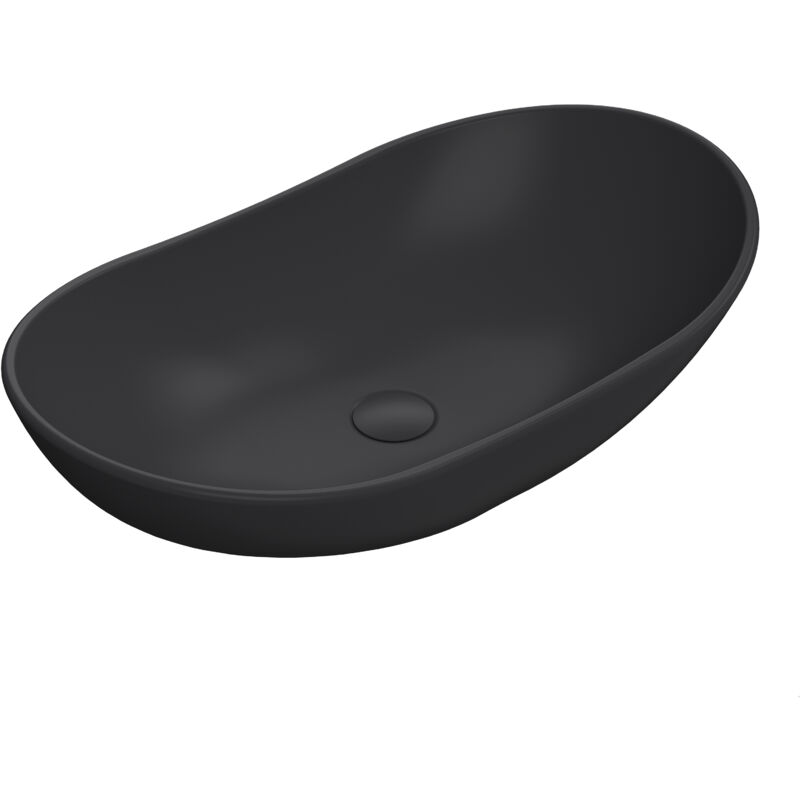 Balterley - Round Matt Ceramic Countertop Vessel Without Overflow - 615mm - Matt Black