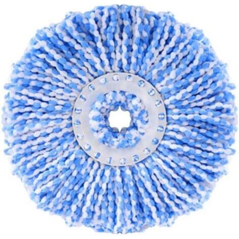 Round Microfiber Broom Heads, Mop Heads, 360 Degree Rotation for Floor Cleaning (Diameter 16 cm, Blue)