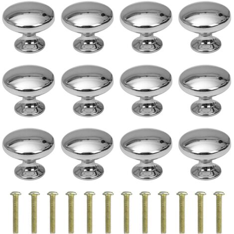Round Mushroom Drawer Knobs 12 Pack Aluminum Alloy Cabinet Knobs with Screws for Kitchen Furniture