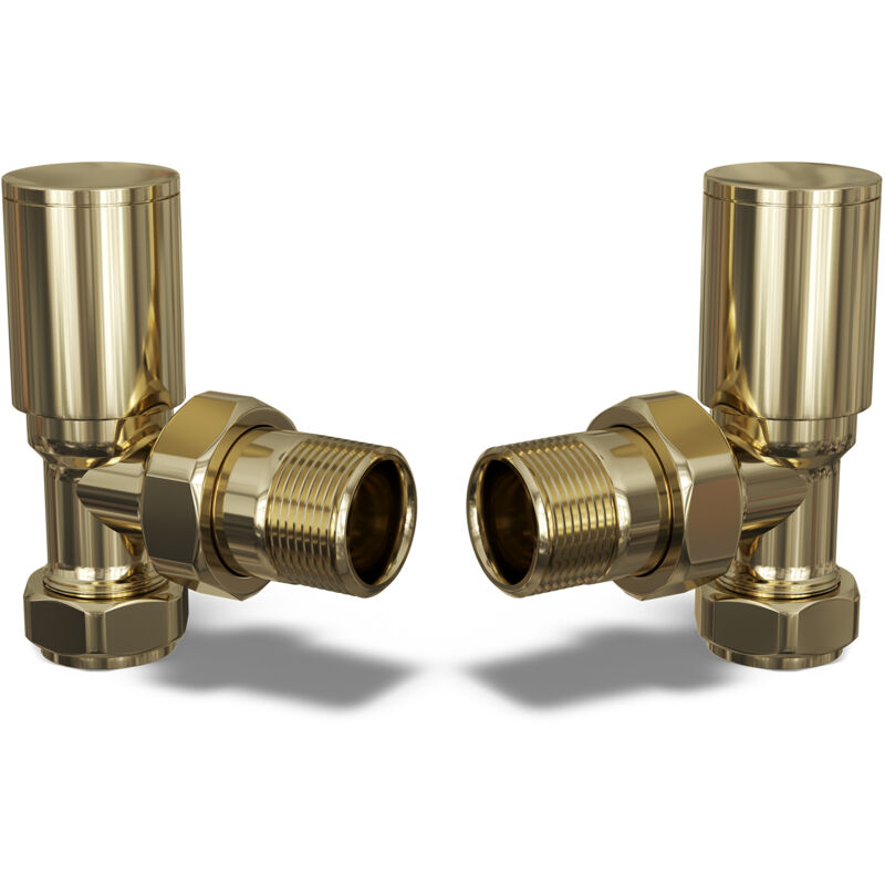 Image of Round - Polished Brass Radiator Valves&hellip;