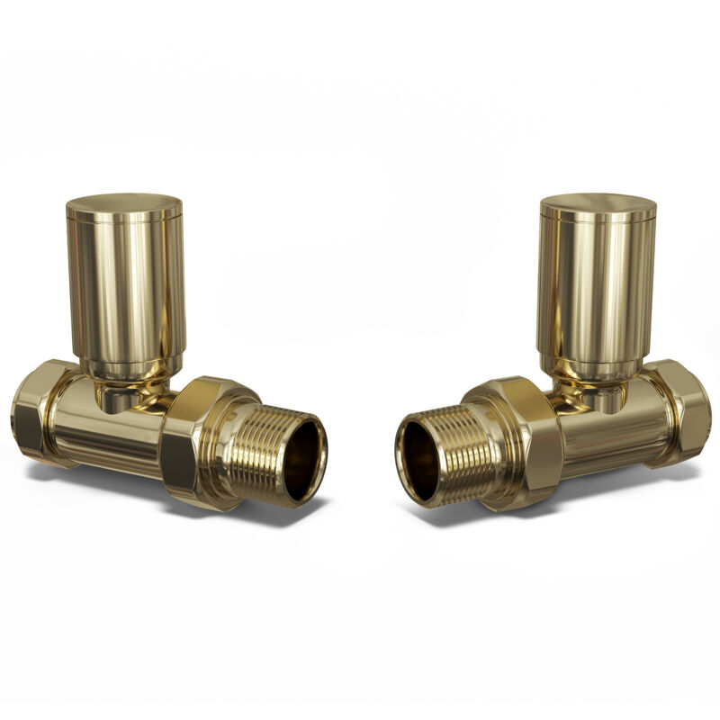 Image of Round - Polished Brass Radiator Valves&hellip;
