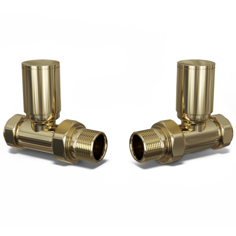 Image of Round - Polished Brass Radiator Valves&hellip;