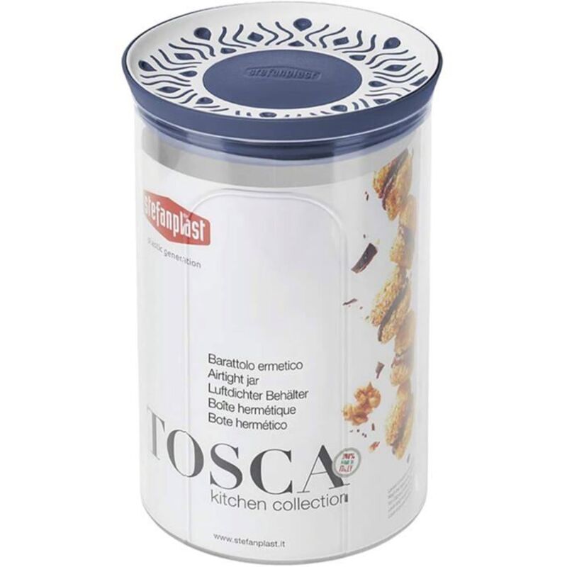 Round Pot - Stefanplast - Tosca - Blue - Resin - 1.2 L