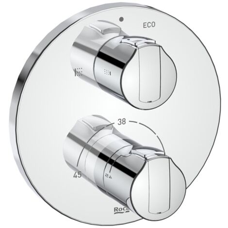 ROUND - Robinet thermostatique encastré bain/douche T-1000 - ROCA Couleur : Chrome
