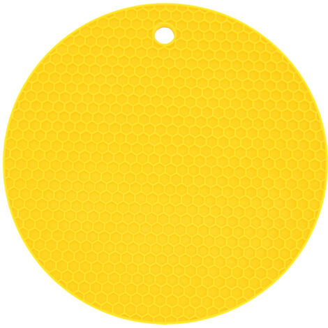 Round Shape Mat Food Grade Thickened Silicone Placemat Insulation Pad Microwave Oven MatYellow