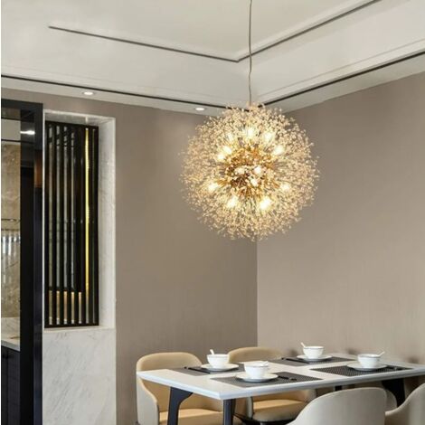 Round Shape Modern Led Dandelion Sputnik Chandelier Fireworks Ceiling Hanging Lights For Home Living Room 8 Heads