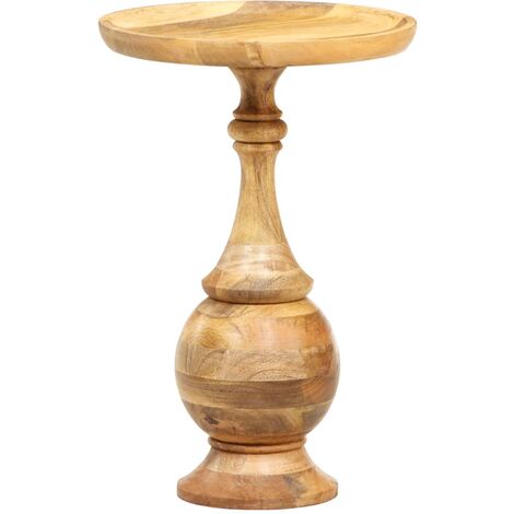 main image of "Round Side Table 43x43x66 cm Solid Mango Wood - Brown"