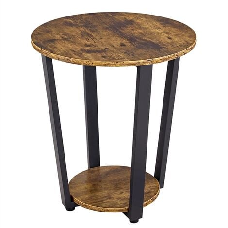 Vasagle Side Table Industrial Coffee, Rustic End Table With Lamp
