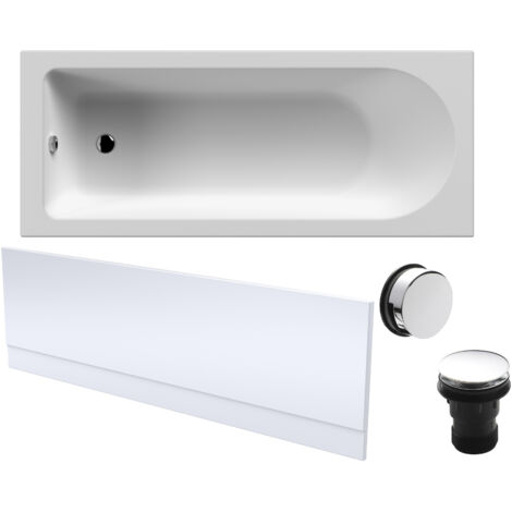 Round Single Ended 1700x700 Bath Set – Front Bath Panel & Chrome Waste