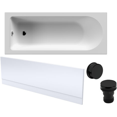 Round Single Ended 1700x700 Bath Set – Front Bath Panelm, Black Waste & Leg Set
