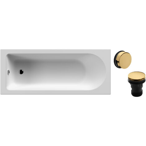 Round Single Ended 1700x700 Bath Set – Leg Set & Brushed Brass Waste
