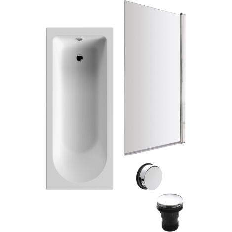 Round Single Ended 1700x700 Bath Set – Leg Set & Chrome Screen & Chrome Waste
