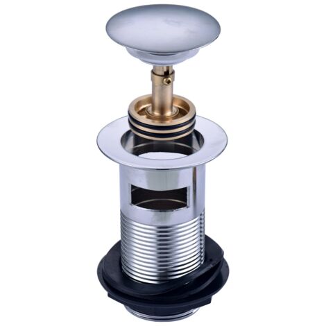 Round Slotted Sprung Pop Up Basin Waste Easy Clean Chrome