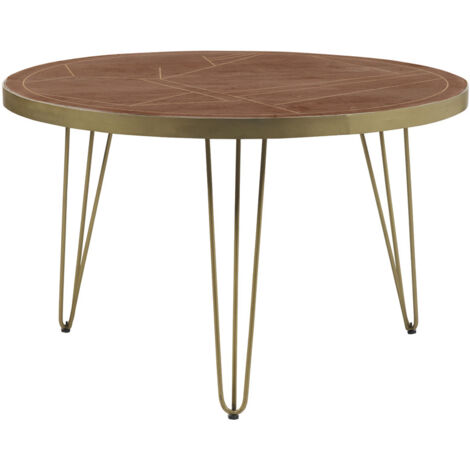 Round Solid Wood Dining Table 4 Seats Dallas Dark Mango