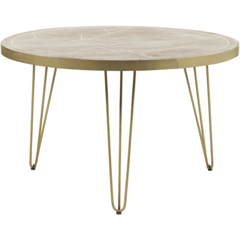 Round Solid Wood Dining Table 4 Seats Dallas Light Mango