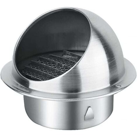Round stainless steel ventilation grille for external wall ventilation slots, flap cover for ventilation slots, 80 mm MUMU