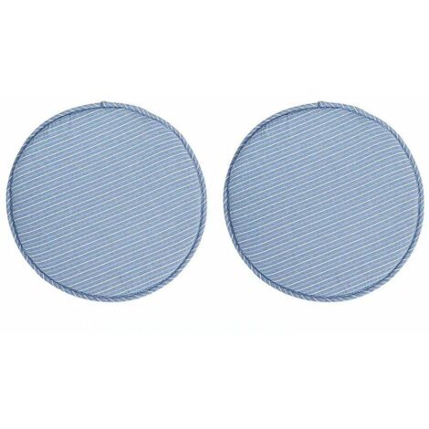 Round Stool Chair Cushions for Kitchen Dining Seat Pads with Ties Set of 2 Anti-Slip Cushions for High Stool Chairs Bistro Bar Seat 13 Inches, Blue Stripe U5VTYTK1N6