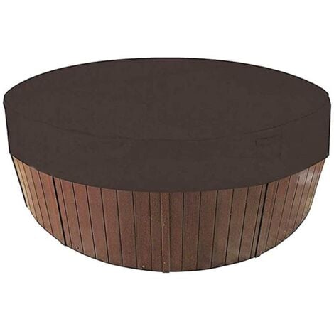 Round Swimming Pool Cover Solar Pool Cover, 100% UV Resistant Waterproof Spa Protective Cover, 190T for Outdoor Spa Bathtub, 200x30cm/190x30cm (brown)