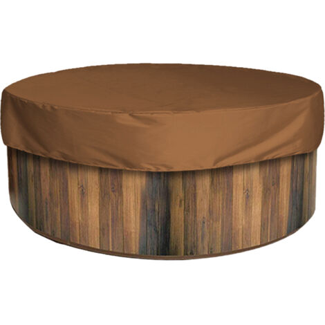 Round Swimming Pool Cover Solar Pool Cover, Waterproof Spa Protective Cover, 190T for Outdoor Spas Bathtub,——Brown 190×30cm