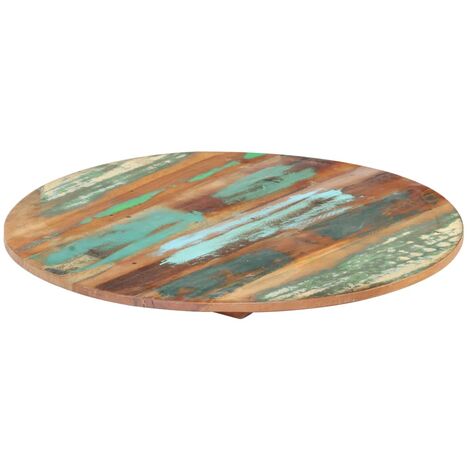 Round Table Top 40 cm 15-16 mm Solid Reclaimed Wood - Multicolour