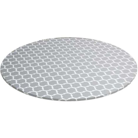 Round Tablecloth with Elastic Edge, Waterproof PVC, Paper Towel Proof, Indoor/Outdoor Table Cover