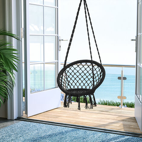Round tassel hanging chair - garden swing seat, hanging egg chair, garden swing chair