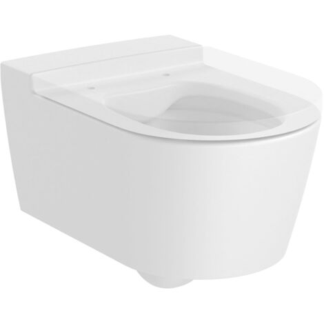 ROUND - Taza suspendida Rimless con salida horizontal