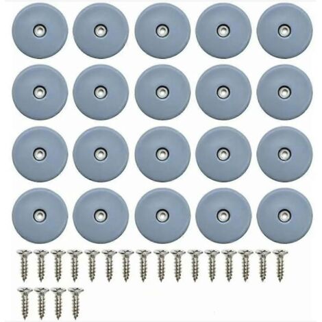 Round Teflon Furniture Glides,with Screws 20 Pieces Teflon Furniture Glides Nail Chair Teflon Glide,22MM