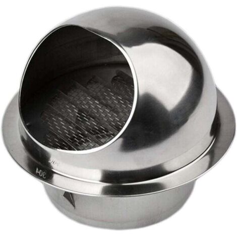 Round Ventilation Grille for Cooker Hood, Stainless Steel Air Vent Duct with Insect Screen, 100mm (1 pc)