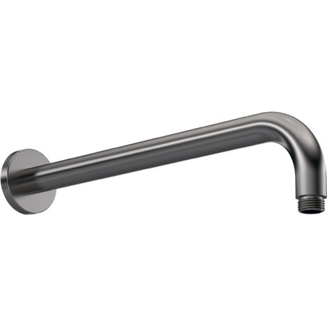 Round Wall Mount Shower Arm - 345mm - Brushed Pewter