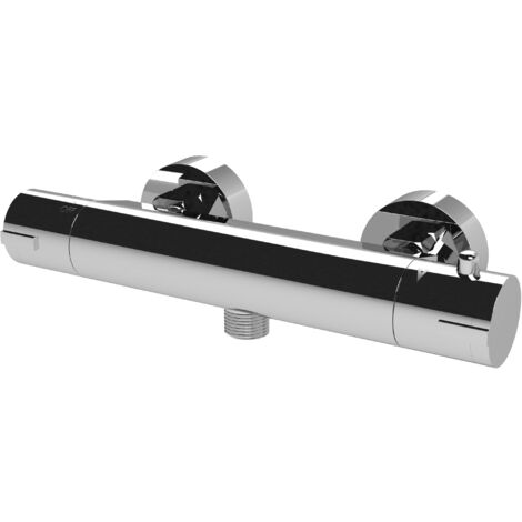 Round Wall Mount Shower Thermostatic Bar Valve Tap (Kit Not Included) - Chrome - Balterley