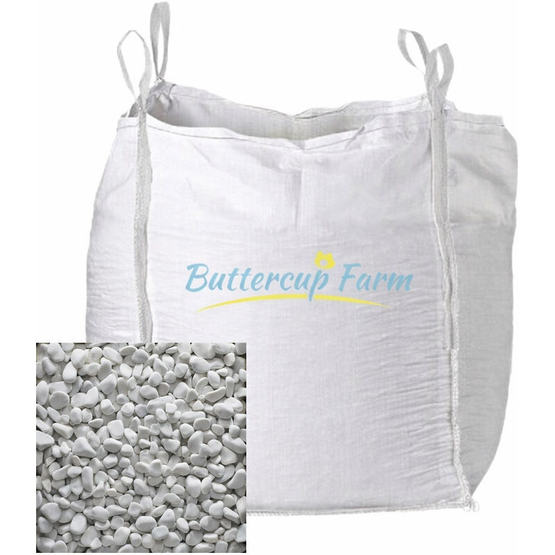 Round White Pebbles - 20-40mm - Premium Aggregate Bulk Bag - 850 kilos
