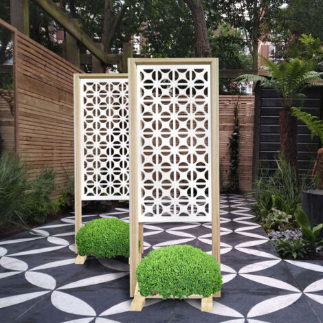 ROUNDCROSS - Separè - Paravento modulabile - 70x190cm - in Legno e PVC - Colore: bianco