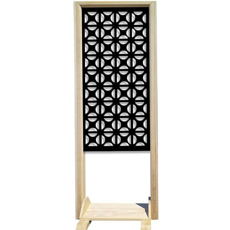ROUNDCROSS - Separè - Paravento modulabile - 70x190cm - in Legno e PVC  Nero