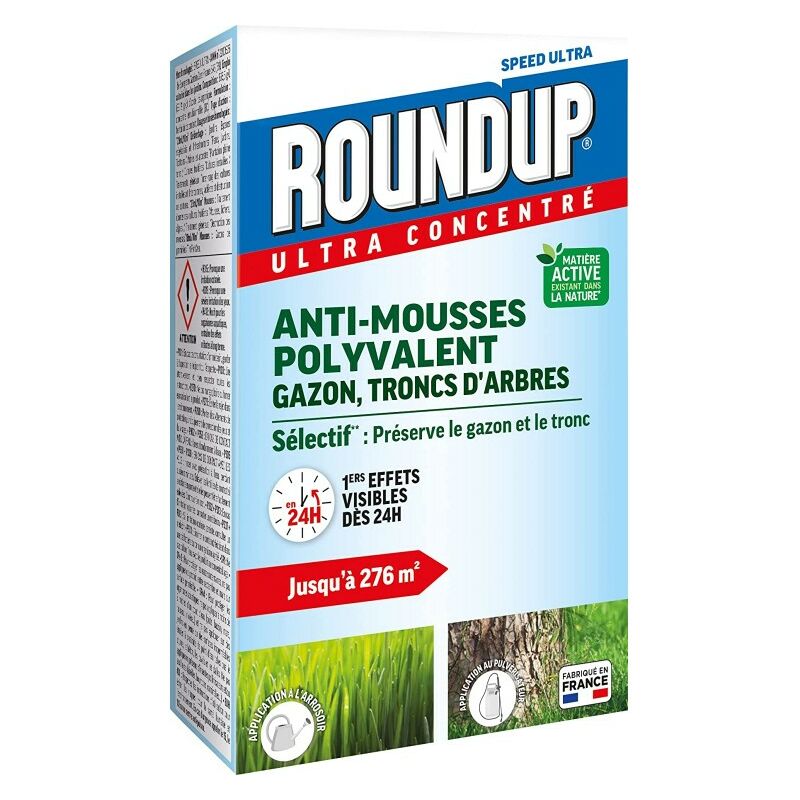 Roundup - Anti-mousses Gazon et troncs d'arbres - 500ml