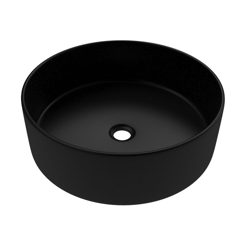 

ROUNDY DARK - Lavabo redondo de cerámica, diámetro 36 cm, altura 11,5 cm