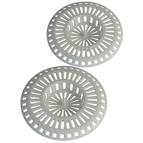 Rousseau - Grille Bonde pour Evier en ABS - Ø 80 mm / 2 pièces - Blanc