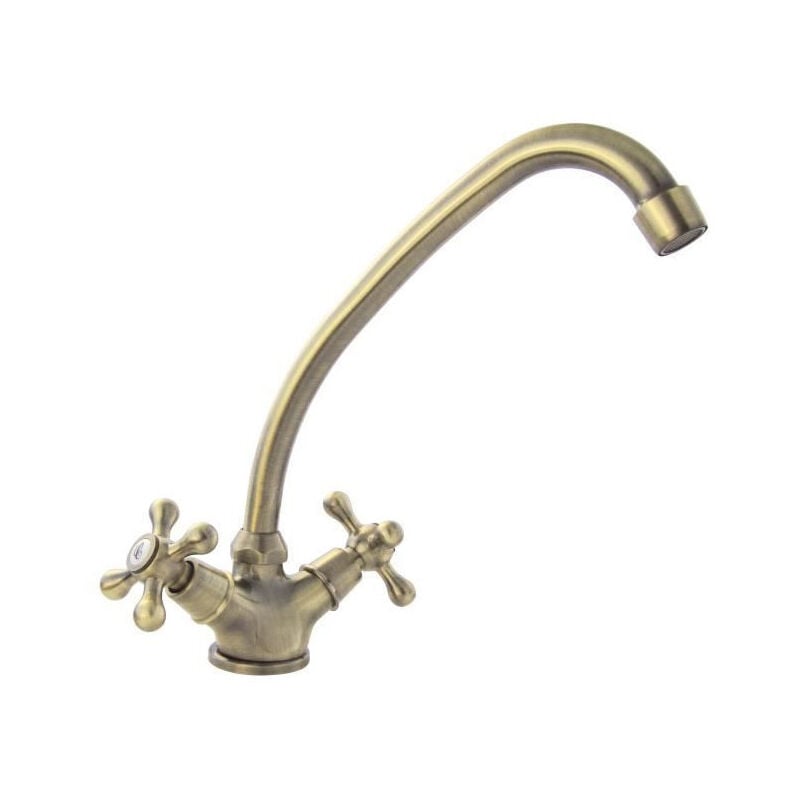 Rousseau Robinet melangeur de cuisine Beverly - Sans douchette - Bronze vieilli