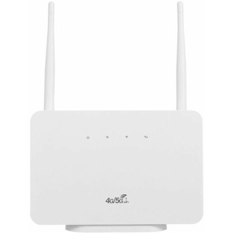 COZEVDNT Router inalámbrico 4G LTE CPE Router 300Mbps Router inalámbrico con 2 antenas externas de alta ganancia Ranura para tarjeta SIM Versión europea, blanco, enchufe de la UE