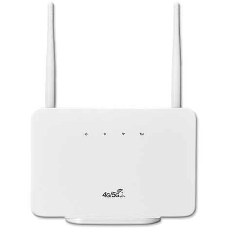 FITAGS Router wireless 4G LTE CPE Router wireless 300 Mbps con 2 antenne esterne ad alta portata Slot per scheda SIM Versione UE, bianco, UE inclusa