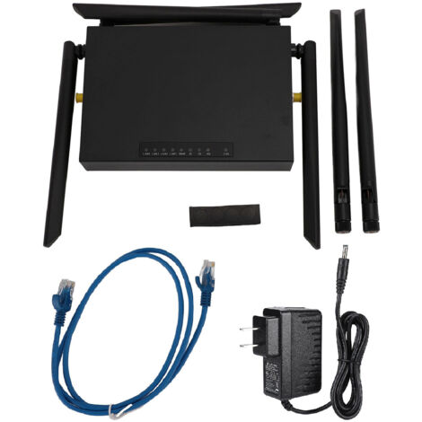Routeur 4G 300Mbp 6 Antennes Boîtier en fer de qualité industrielle Europe Asie Version 5 Port réseau Routeur sans fil Hotspot avec fente carte SIM US Plug 100‑240V