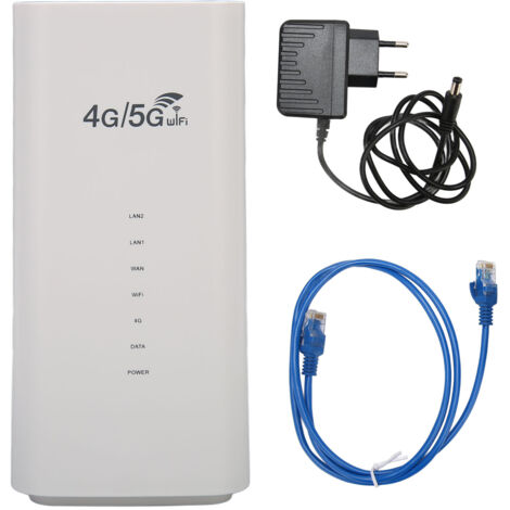 Routeur 4G LTE avec Slot Carte SIM, 4 Antennes, Jusqu'à 32 Utilisateurs, WiFi sans Fil, CPE pour Bureau, 100‑240V, Blanc, Prise EU