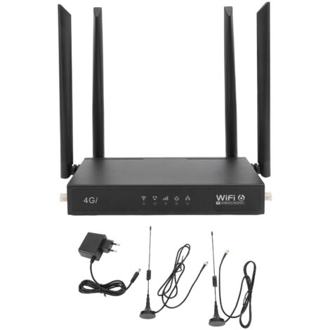 Routeur 4G LTE CPE intérieur débloqué, Modem WiFi sans fil, 300Mbps, Hotspot avec 6 antennes, emplacement pour carte SIM, prise ue