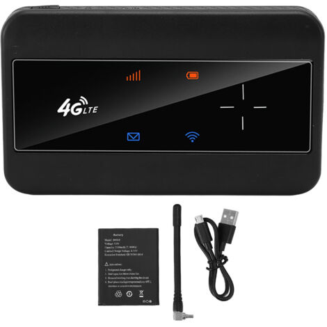 Routeur 4G LTE MIFI avec antenne Partage de connexion pour 10 utilisateurs 150MBPS Routeur réseau sans fil mobile Hotspot WiFi pour l'Europe et l'Asie Noir