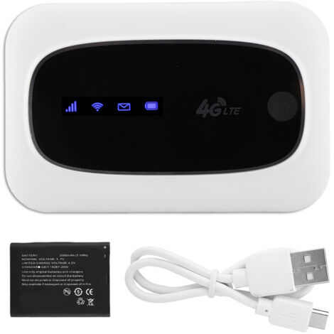 Routeur 4G Portable WiFi Modem Hotspot Mobile pour Voyage Europe Asie (Blanc)
