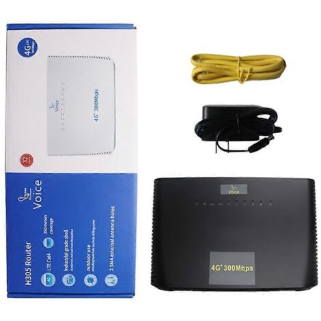 Routeur 4G, routeur avec connecteur Wi-Fi LTE 4G, 4 ports réseau RJ45, emplacement pour carte SIM, prise américaine.