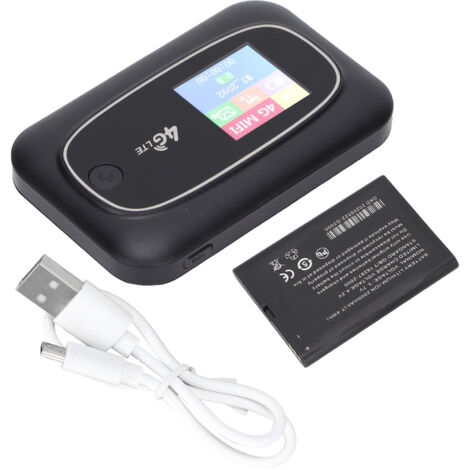 Routeur 4G WiFi Portable avec Écran LED, Slot Carte SIM pour Smartphone et Ordinateur Portable, Noir