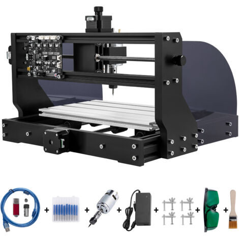 Routeur CNC Mophorn 300 × 180 × 45 mm 3018 Pro Graveur laser 15 W Contrôle GRBL 3 axes, contrôleur hors ligne, pour la sculpture sur plastique, acrylique, PVC, bois